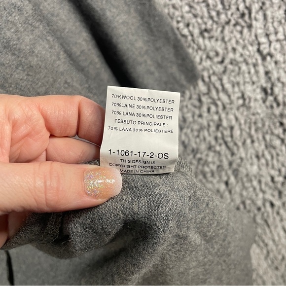 GOLDIE London Wool Open Front Cardigan Falling Out Grey Women's One Long Sleeve - Picture 10 of 14
